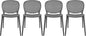 2xhome Set of 4 Patio Dining Chairs | Modern Stackable Outdoor Pool Side Chair | Weather Resistant Plastic for Yard, Porch, Balcony, Kitchen, Gray