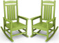 KINGYES Outdoor Rocking Chair Set of 2, High Density Polyethylene Patio Rocking Chairs with 330lbs Support for Adults, Pistachio Green