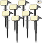 LANSOW Solar Spot Lights Outdoor Waterproof IP67, (8 Pack/90 LED/4 Modes) Solar Landscape Spotlights, 2-in-1 Solar Powered Flood Lights for Yard Garden Pathway Outside Tree, Auto ON/Off(Warm White)