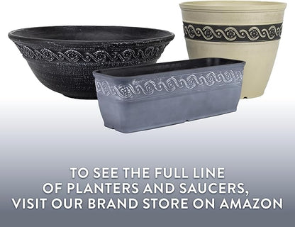 Classic Home and Garden Corinthian Round Planter, 8", Desert Tan (3 Pack)