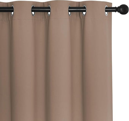 NICETOWN Blackout Room Divider Curtains for Sliding Glass Doors 102 Inches Long 1 Panel, Extra Wide Curtains for Doorway Patio Bedroom Living Room (Cappuccino, 80Wx102L, 1 Panel)