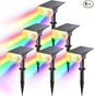 Linkind Solar Lights Outdoor Waterproof IP65, StarRay RGB Solar Spot Lights Outdoor, Color Changing Outdoor Solar Lights for Yard, Garden, Pathway, Holiday Decorations (Multicolor, 6 Pack)