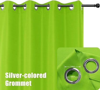 BONZER Waterproof Indoor/Outdoor Curtains for Patio Thick Privacy Grommet Curtains for Bedroom, Living Room, Porch, Pergola, Cabana, 1 Panel, 54W x 108L inch, Green