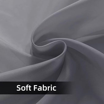 SpaceDresser Waterproof Outdoor Sheer Curtains for Patio - 4 Panels Rod Pocket Indoor Voile Sheer Curtain for Living Room,52W x 84L inch, Grey