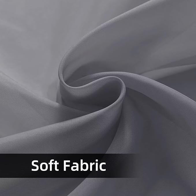 SpaceDresser Waterproof Outdoor Sheer Curtains for Patio - 2 Panels Rod Pocket Indoor Voile Sheer Curtain for Living Room,52W x 96L inch, Grey