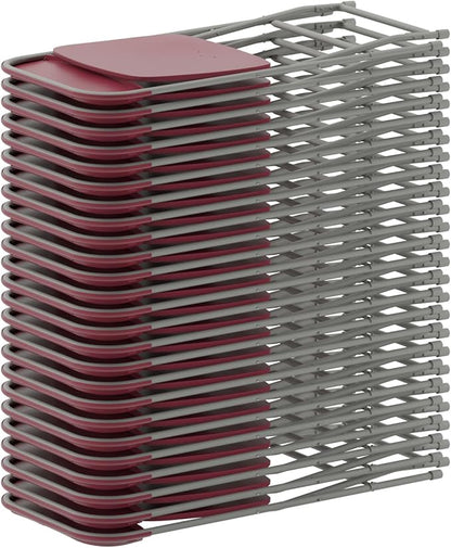Hercules Series Plastic Folding Chair Red - 10 Pack 650LB Weight Capacity Comfortable Event Chair-Lightweight Folding Chair