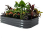 Vego garden Raised Garden Bed Kit, 11" Tall 6 in 1 Modular Metal Raised Planter Bed for Vegetables Flowers Patio Ground Planter Box, Modern Gray