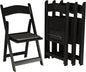 SIMPLEX 8 Black Resin Stackable Folding Chair - Comfortable Black Foldable Chair - Folding Chairs with Padded Seats - Indoor/Outdoor Folding Chairs for Events - Lightweight Foldable Chairs (8 Pack)