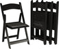 SIMPLEX 4 Black Resin Stackable Folding Chair - Comfortable Black Foldable Chair - Folding Chairs with Padded Seats - Indoor/Outdoor Folding Chairs for Events - Lightweight Foldable Chairs (4 Pack)
