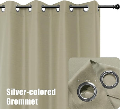 BONZER Waterproof Indoor/Outdoor Curtains for Patio Thick Privacy Wide Grommet Curtains for Bedroom, Living Room, Porch, Pergola, Cabana, 1 Panel, 110W x 108L inch, Taupe