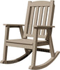 Devoko PP Material Rocking Chair Outdoor Indoor All Weather High Back Patio Rocker for Adult Heavy Duty Rocking Chair for Patio Backyard Porch Garden (Heavy Duty, Light Brown)
