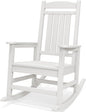 SERWALL Oversized Outdoor Rocking Chair, All-Weather Patio Rocking Chair, HDPE Porch Rocker for Adults, White