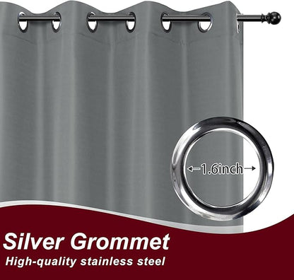 HolidayIdeas Grommet Top Outdoor Curtains for Patio Waterproof 8 Pcs All Weather Balcony Outside Curtain Panels for Apartments, Gazebo, Pergolas, Porch, 54x120 Inch, Grey