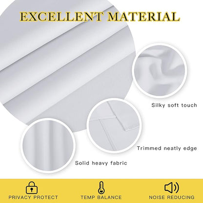 NICETOWN Room Darkening Curtain for Living Room - Easy Care Solid Energy Saving Grommet Room Darkening Curtain/Panel/Drape for Bedroom (1 Panel, 52 by 72, Greyish White)