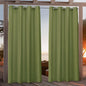 NICOLE MILLER NEW YORK Canvas Indoor/Outdoor Grommet Top Curtain Panel Pair, 54"x96", Green Apple