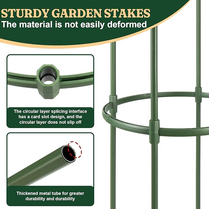 Garden Trellis, Tomato Cage Tall Plant Support Climbing Vines Flowers Stands Cucumber Trellis Plant cage(Tall 55.1 inches，2 Pack)