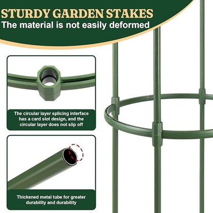 Garden Trellis, Tomato Cage Tall Plant Support Climbing Vines Flowers Stands Cucumber Trellis Plant cage(Tall 55.1 inches，2 Pack)