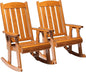 VINGLI Outdoor Rocking Chair Set of 2, Heavy Duty 600 LBS Wooden Rocking Chair with Comfortable Backrest, Weatherproof Rocker with Ergonomic Design, Suit for Patio, Garden, Yard, Teak