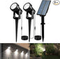 T-SUNUS Christmas Solar Spot Lights Outdoor White 6000K IP65 Waterproof 2-in-1 Landscape Spotlights, 9.8ft Cable Separate Panel Auto Dusk to Dawn for Flag Yard Garden Driveway Pathway Garage Halloween