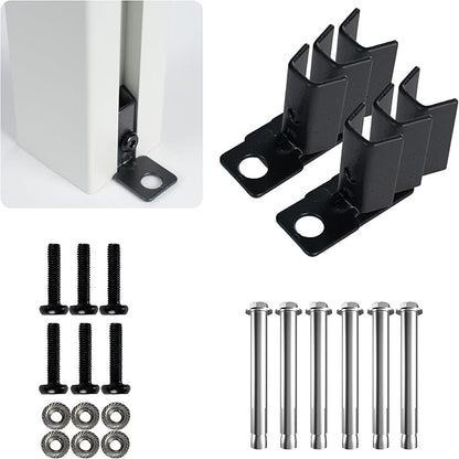 Kozyard Ground Mounting Kit for 3-Panel Privacy Screens – Perfect for Securing to Concrete – Helps Hide Clutter and Keep Your Outdoor Space Neat – Fits Both White & Black Panels