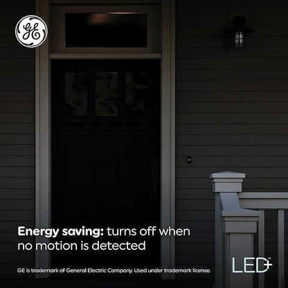 GE LED+ Motion Sensor LED Light Bulbs, 12W, Outdoor Security Lights, Daylight, A21 2 Count (Pack of 4)