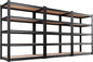 AOAORRG Set of 3 Garage Shelving Heavy Duty Storage Shelves, Metal Adjustable Shelving Unit, Utility Garage Organizer Shelf for Basement, Pantry, Kitchen, Warehouse, 45.6" Wx17.7 Dx71.2 H, Black
