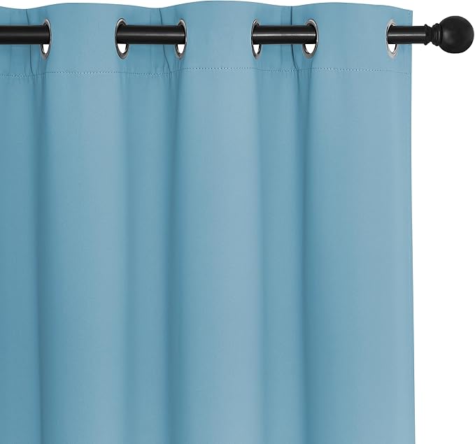 NICETOWN Blackout Drapery Curtain Panel 90 inches Long - Window Treatment Thermal Insulated Grommet Blackout Curtain/Drape for Bedroom Living Room (Teal Blue, 1 Panel, 46 by 90 inches)