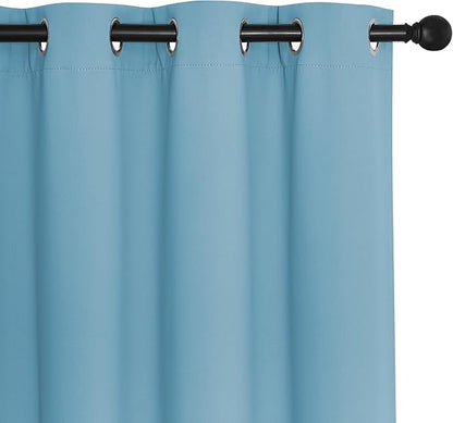 NICETOWN Room Darkening Short Curtain 54 inches Long for Living Room, Grommet Sound Reducing Thermal Insulated Curtains for Bedroom Nursery Window, 46W x 54L, 1 Piece, Teal Blue