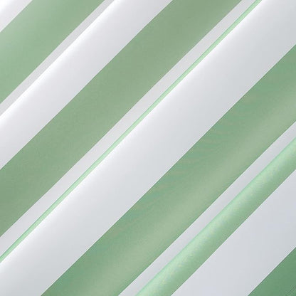 Sun Zero Valencia 2-Pack Cabana Stripe Indoor/Outdoor UV Protectant Energy Efficient Grommet Curtain Panel Pair, Spa Green, 54" x 108