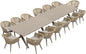 PURPLE LEAF 16 Pieces Outdoor Dining Set with Patio Aluminium Rectangular Dining Table and Wicker Chairs Modern Furniture Cushions Sets for Backyard Indoor Decor Kitchen Champagne