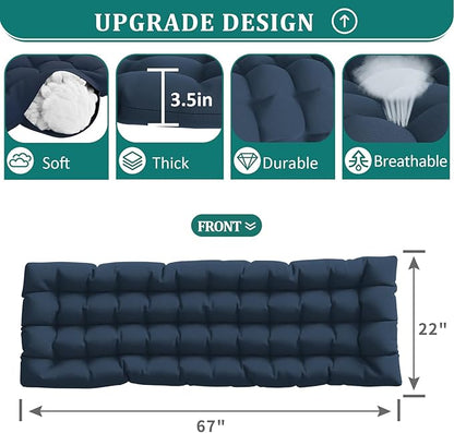 UDPATIO Oversized Zero Gravity Chair Set of 2, 29In XL Patio Reclining Chair with Cushion, Outdoor Folding Recliner with Pillows|Cup Holder|Foot Rest|Padded Headrest, Navy Blue, Support 500LB