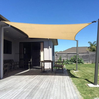 SUNNY GUARD Custom Size 6'x8' Sand Sun Shade Sail Rectangle UV Block Shade for Backyard Yard Patio Deck Garden(Customized)