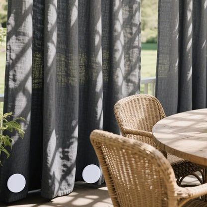 2LB Heavy Duty Outdoor Curtain Weights, Strong Magnetic Gazebo Curtain Weights, Rubber Covered Waterproof Drapery Weight, Prevent Curtain Liner from Blowing Around, White, 4 Pairs