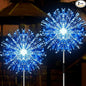 JJGoo Solar Firework Lights, 2 Pack 150 LEDs 2 Lighting Modes Solar Lights Outdoor Waterproof for Garden Patio Walkway Pathway Party Wedding Christmas Decorative - Blue