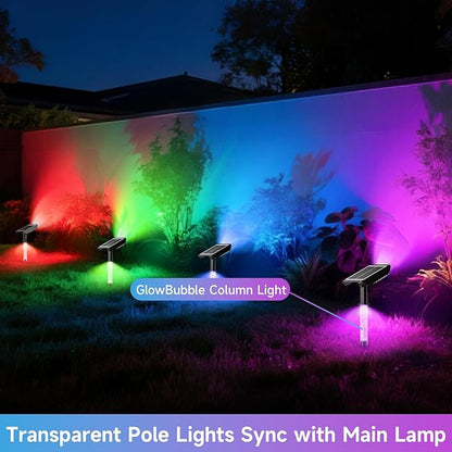 Color Changing Solar Spot Lights Outdoor with PC Light Guide Column, 8 Lighting Modes Christmas Landscape Spotlights, IP65 Waterproof RGB Solar Spotlights for Garden Yard Tree Pathway, 12Pack