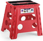 Delxo Folding Step Stool,Non-Slip Stool 13 inch Height Premium Heavy Duty Foldable Stool for Kids and Adults,Kitchen Garden Bathroom Steppingstool 1 Pack in Red,Dotted Texture