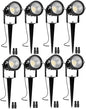 Low Voltage Landscape Lights, 10W 12/24V 2700K Warm White Landscape Lighting, IP65 Waterproof Outdoor LED Spotlight for Garden Yard Tree, 8 Pack with Connectors