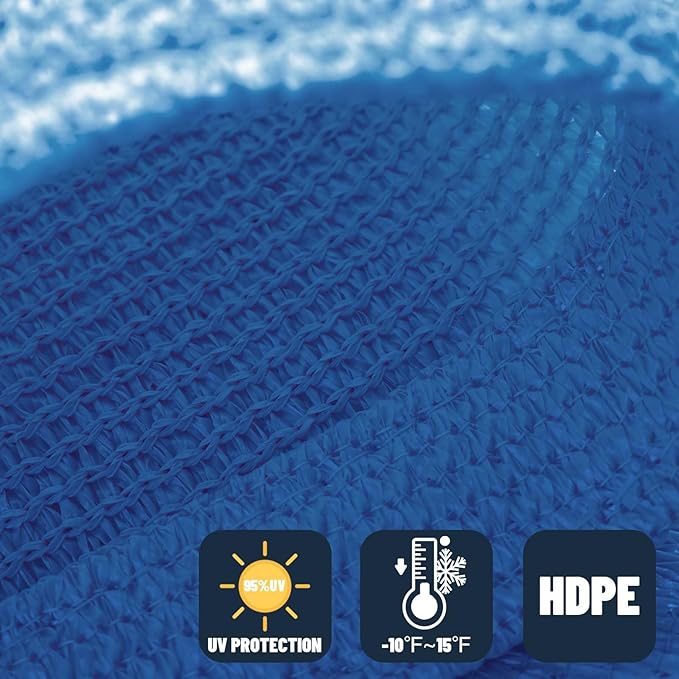 SUNNY GUARD Sun Shade Sail 7' X 13' Rectangle Blue UV Block Sunshade for Backyard Yard Deck Patio Garden Outdoor Activities and Facility(We Make Custom Size)