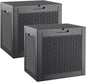 Outdoor Storage Box, Resin Deck Boxes Indoor and outdoor, Waterproof Storage Box Lockable Lid (Black, 35 Gallon-2 Pack)