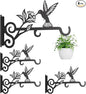 4-Pack Aesthetic Plant Hangers Outdoor – 10 Inch Metal Hanging Plant Bracket with Beautiful Hummingbird Pattern – Anti Rust Plant Hooks for Hanging Plants, Bird Feeder, Windchime, Lantern
