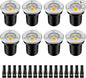 ZUCKEO Low Voltage Landscape Lights LED Well Lights 3W 12V-24V in Ground Light IP67 Waterproof Outdoor Low Voltage Landscape Lighting for Floor Driveway Deck Step Garden (8 Pack Warm White)