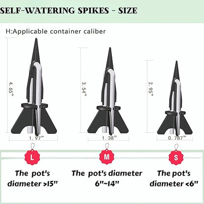 GreenShip 4-Pack Patented Self-Watering Spikes – DIY Plant Watering System for Indoor Plants, Fits Grower Pots, Reuse Containers, Automatic Self-Watering Stakes (Small)