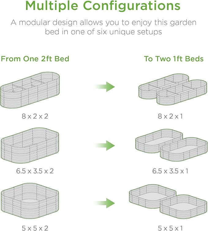 Best Choice Products 8x2x2ft Metal Raised Garden Bed, Oval Outdoor Deep Root Planter Box for Vegetables, Herbs w/ 4 Support Bars, 215 Gal Capacity - Taupe