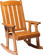 VINGLI Heavy Duty 600 LBS Outdoor Wooden Rocking Chair with Higher Backrest,Patio Rocking Chair with Ergonomic Design, Weatherproof Outdoor Rockers Suit for Patio, Garden, Balcony, Yard
