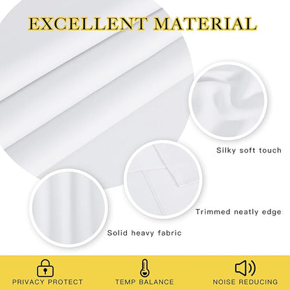 NICETOWN Blackout Curtains 63 inches Long for Living Room Bedroom, Grommet Thermal Insulated Room Divider Drape Window Treatment for Sliding Patio Door, W100 x L63, 1 Panel, White