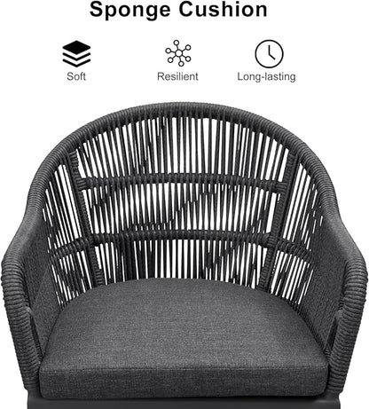 PURPLE LEAF 13 Pieces Oversized Patio Dining Set with Outdoor Aluminium Dining Table and Woven Chairs Modern Metal Furniture Cushions Sets for Garden Yard Indoor Decor Kitchen Gray