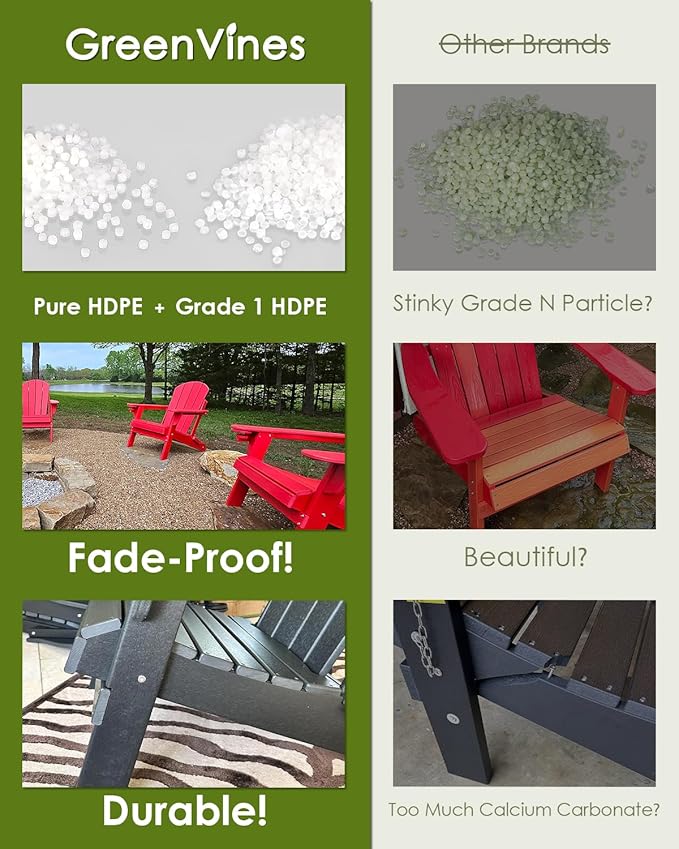 GREENVINES Outdoor Dining Table | 67’’ | HDPE | Rectangle Tables for 6 | All-Weather | Umbrella Hole | Patio Furniture | for Poolside Backyard Garden | Grey