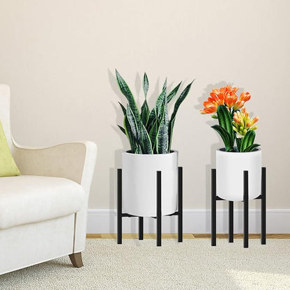 Heavy Plant Stand for 10"-16" Plant Pot Indoor Outdoor Corner, Adjustable Metal Heavy Duty for Large Pot (Black 1 Pack)