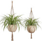EBOOT 2 Pack 33 48 Inch Large Macrame Plant Hanger Rope to Hang Flower Pot Plant Holder for Indoor Outdoor Decorations, 4 Legs (Linen Color)