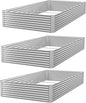 3 Pack 8x4FT Corrugated Galvanized Steel Raised Garden Bed Outdoor, Metal Above Ground Garden Bed for Vegetables and Flowers, Rectangle Raised Beds for Gardening